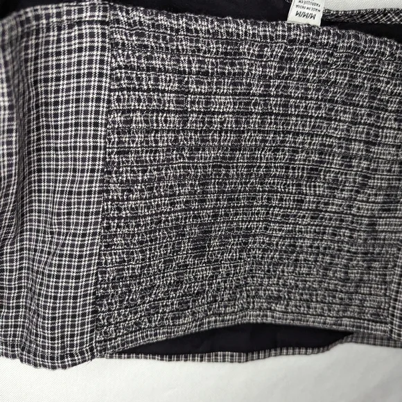 American Eagle NEW Black Plaid Square Neck Tank Crop Top Size Medium - Picture 6 of 9